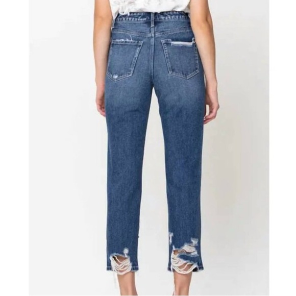 FLYING MONKEY Super High Rise Straight Crop Jeans - Picture 2 of 5